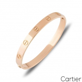 Cartier Rose Gold Plain Love Bracelet Size 19 B6035619